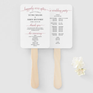 Éventail Programme de mariage minimaliste à l'écriture mode