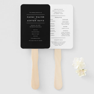 Éventail Programme de mariage minimaliste moderne