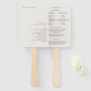 Éventail Programme de mariage minimaliste neutre élégant