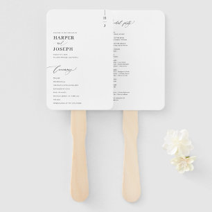 Éventail Programme de mariage moderne élégant de script Fan