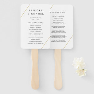 Éventail Programme de mariage moderne géométrique Bridget