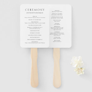Éventail Programme de mariage moderne noir et blanc propre