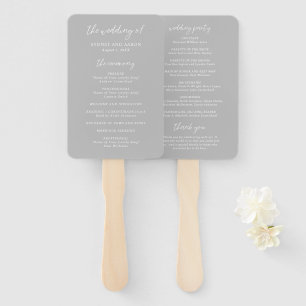 Éventail Programme de mariage moderne Sydney Gray