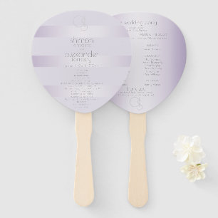Éventail Programme de mariage   Monogramme Lilac Shimmer St