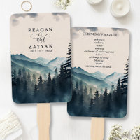 Programme de mariage Montagne Pin à l'aquarelle