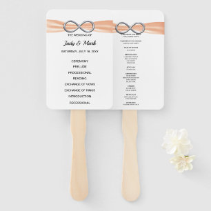 Éventail Programme de mariage Orange Infinity Fans