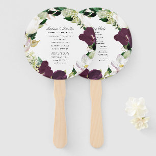 Éventail Programme de mariage personnalisé Fleur de Prunier