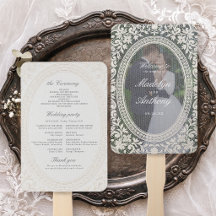 Programme de mariage photo avec cadre en dentelle