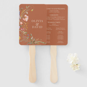 Éventail Programme de mariage Prairie de Fleurs Sauvages en