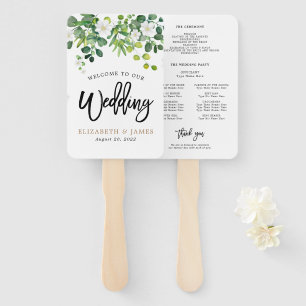 Éventail Programme de mariage printanier au jardin botaniqu