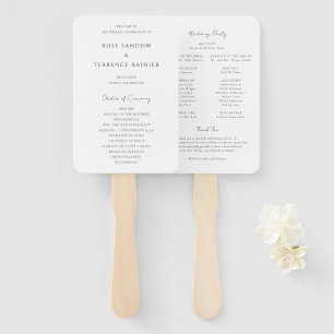 Éventail Programme de Mariage Simple Moderne Élégant