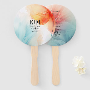Éventail Programme de mariage sur la plage aux couleurs Cor