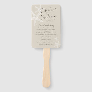 Éventail Programme de mariage Tan Starfish Beach Fan