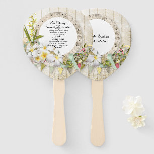 Éventail Programme de mariage tropical Faux Wood et Floral