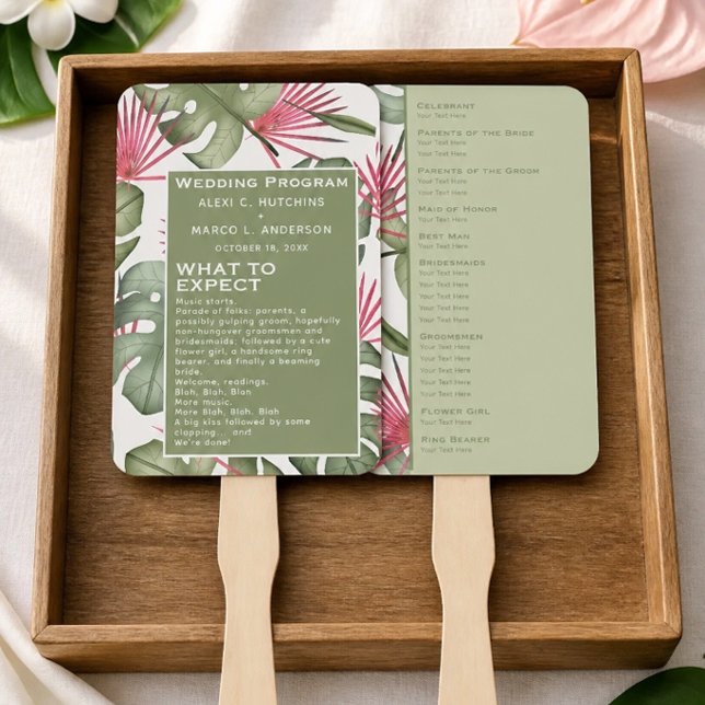 Éventail Programme de mariage tropical humoristique ensembl (Créateur téléchargé)