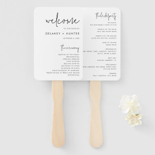 Éventail Programme de papier Mariage modifiable minimaliste