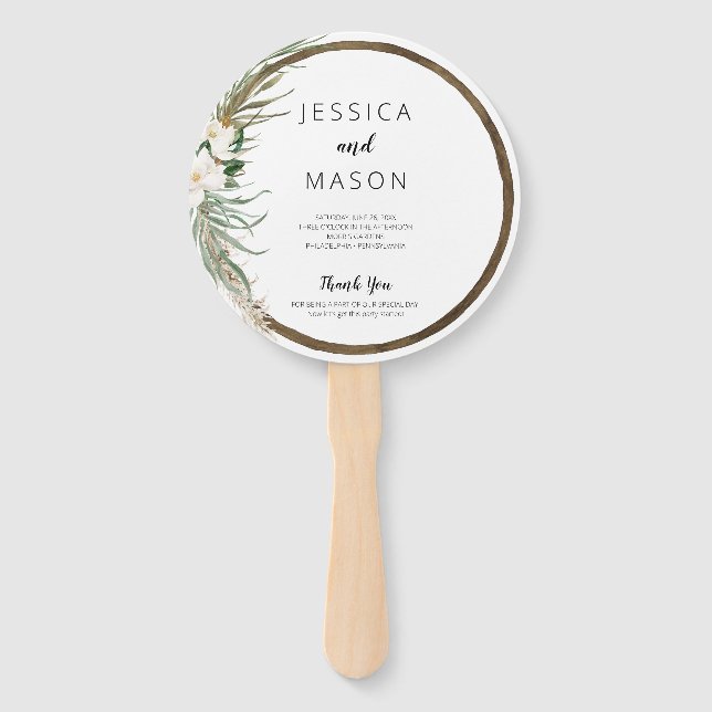 Éventail Programme de ventilateur Mariage de couronne de Bo (Devant)