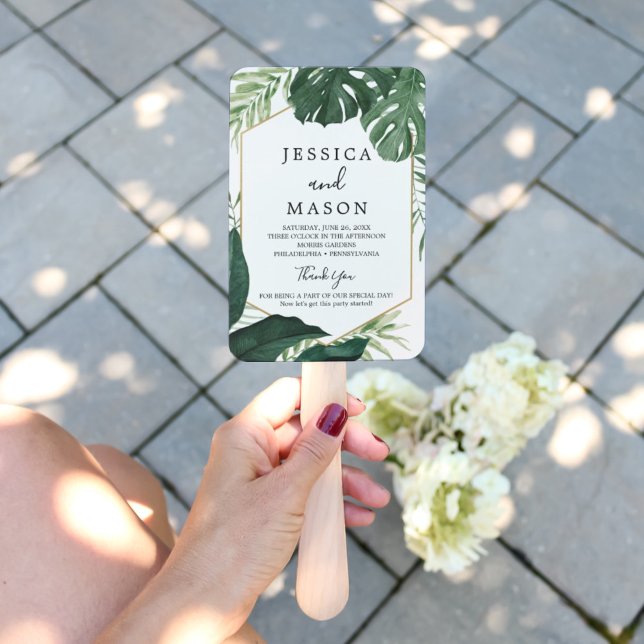 Éventail Programme de Ventilateurs Mariages de Monstera Tro (Créateur téléchargé)