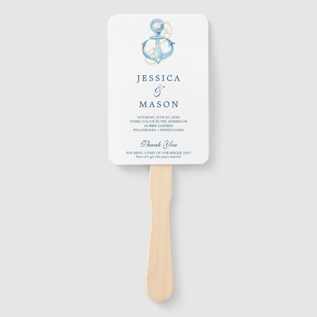 Éventail Programme des ventilateurs Mariages de la marine n (Devant)