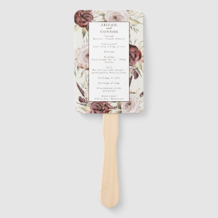 Éventail Programme Floral Crème Bohème Rustique Marsala