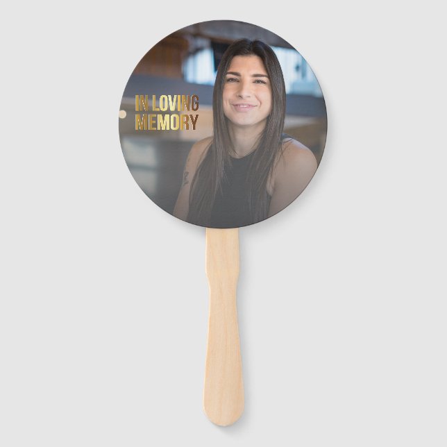 Éventail Programme funéraire moderne Gold et Black Bold Pho (Devant)