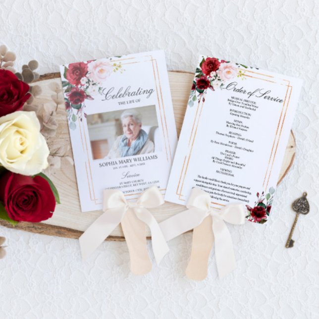 Éventail Programme funéraire Rose de Marsala Ensemble de fa (Créateur téléchargé)