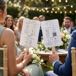 Éventail Programme Infographique de Mariage Minimaliste Mod