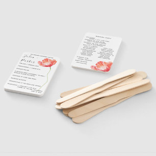 Éventail Programme moderne de mariage rouge pavot Ventilate