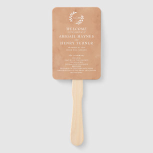 Éventail Programme Rustique de mariage aquarelle