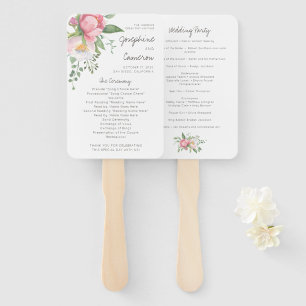 Éventail Programme simple Eucalyptus Floral de mariage