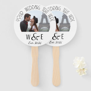 Éventail Programme Texte Art Déco Personnalisé Fans Mariage