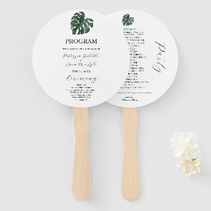 Éventail Programme Tropical Palm Leaf Wedding Ensemble de f