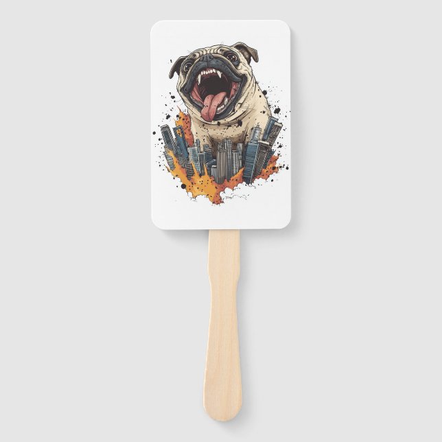 Éventail Pugzilla Attaque � Drôle de Chien Monstre (Devant)
