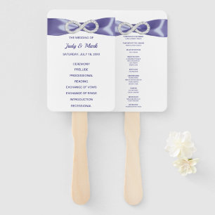 Éventail Purple Blue Diamond Infinity Wedding Programme Fan