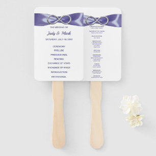 Éventail Purple Blue Silver Infinity Wedding Programme Fans