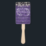 Éventail Purple Rustic Floral String Éclairage programme de<br><div class="desc">Élégant rustique à cordes de bois violet lumières programme de mariage floral avec typographie moderne chic. Ce programme de mariage élégant peut être personnalisé avec vos informations spéciales de jour de mariage. Conçu par Thisisnotme©</div>