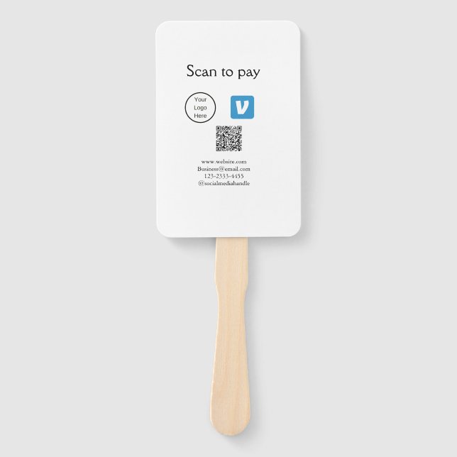 Éventail Q R code venmo scanner pour payer ajouter le logo  (Devant)