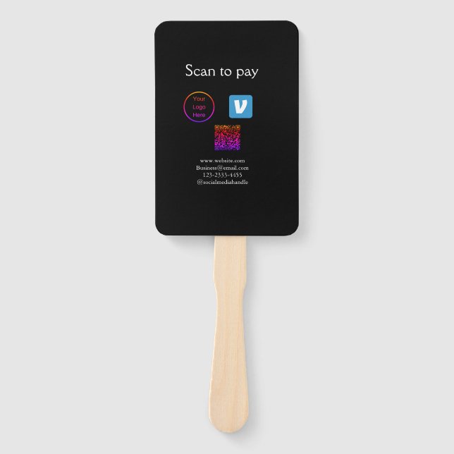 Éventail Q R code venmo scanner pour payer ajouter le logo  (Devant)