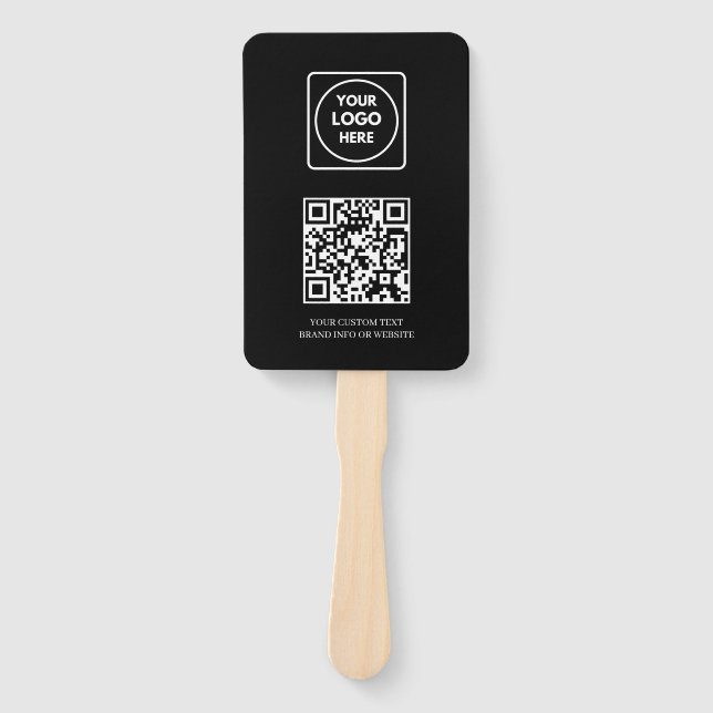 Éventail QR code noir | Conception de logo d'entreprise pro (Devant)