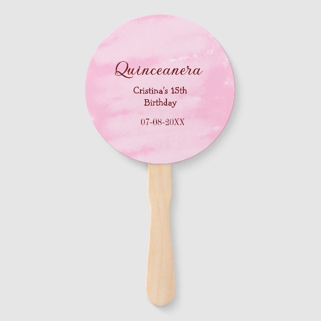 Éventail Quinceanera anos 15e anniversaire ajouter nom text (Devant)