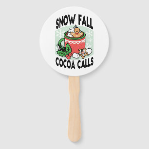 Éventail Réchauffez-vous avec les appels de cacao de neige 