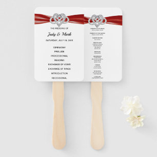 Éventail Red Infinity Heart Wedt Programme Fans