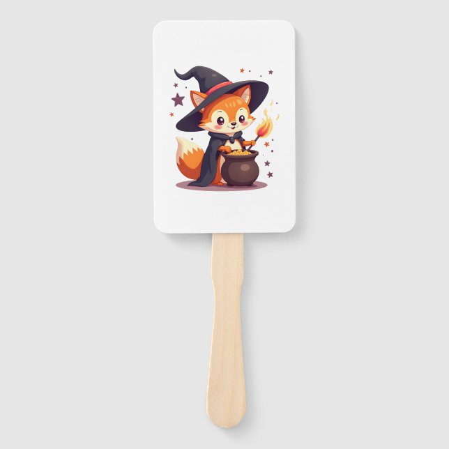 Éventail Renard de sorcière mignon � T-shirt d'animal magiq (Devant)