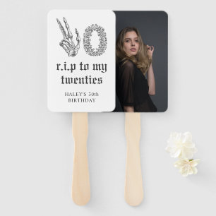 Éventail Repose en paix 20s Années Squelette Photo 30e anni