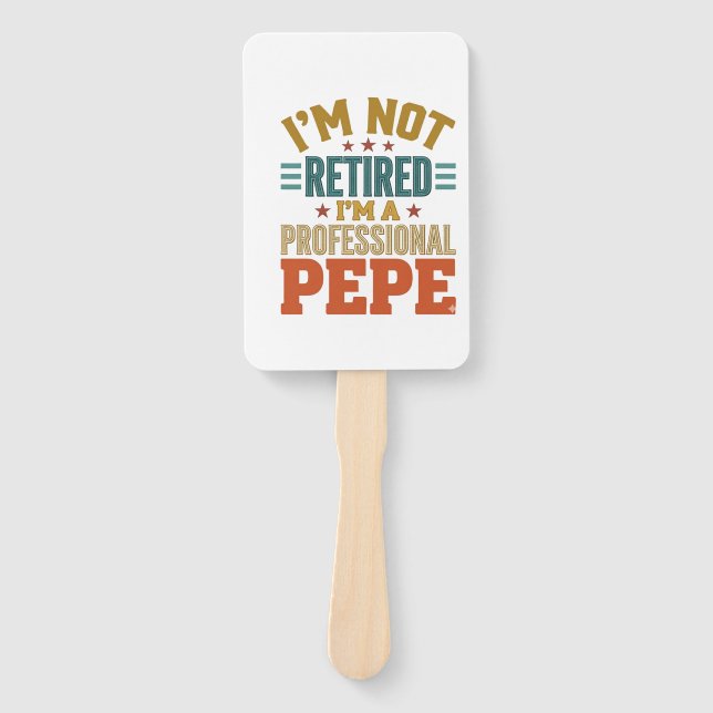 Éventail Retraite Professionnelle Pepe Typographie Vintage  (Devant)