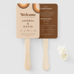 Éventail Retro Années Soixante-dix Arc-en-ciel & Typographi