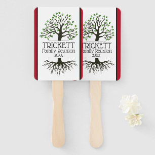 Éventail Réunion de la famille des Arbres rouges foncés