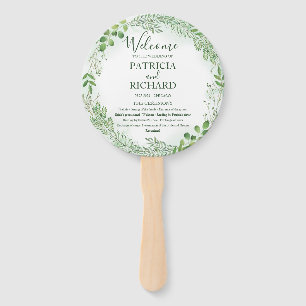 Éventail Romance Greenery Programme de Mariage Mariage
