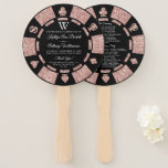 Éventail Rose Gold Monogram Poker Chip Casino Mariage<br><div class="desc">Célébrez dans le style avec ces programmes de mariage élégants et très tendance. Ce design est facile à personnaliser avec votre libellé d'événement spécial et vos invités seront ravis de voir ces programmes fabuleux.</div>