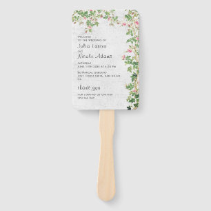 Éventail Rose Rose Vieux Mur Vintage Style Mariage Journal